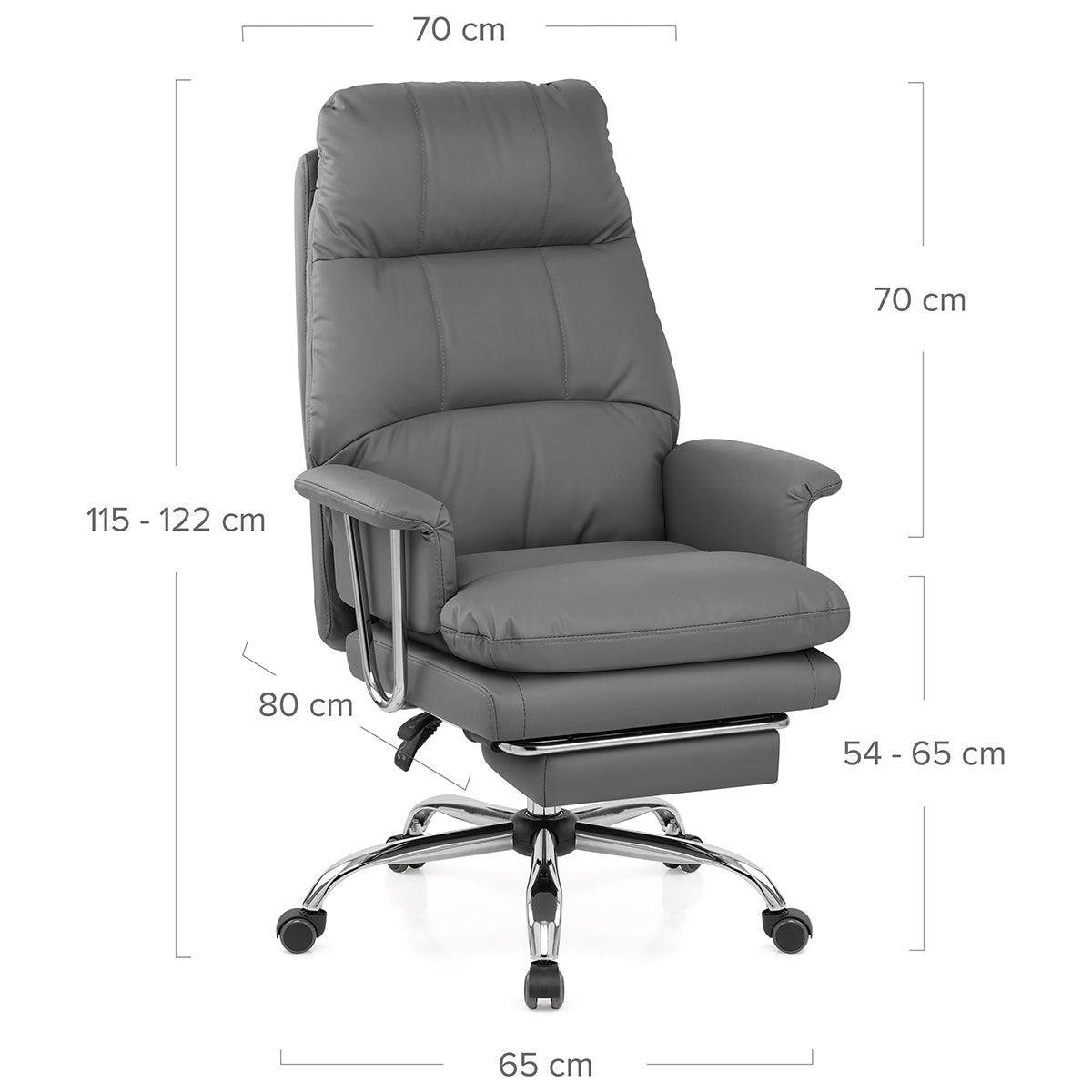 Sedia da ufficio Ecopelle Cromata - Colmar Grigio