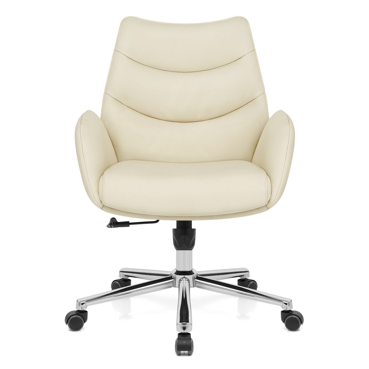 Öko-Leder Bürostuhl Chrom - Seville Beige