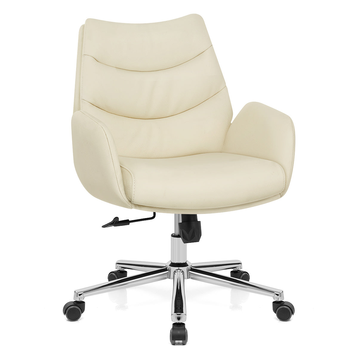 Öko-Leder Bürostuhl Chrom - Seville Beige