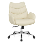 Öko-Leder Bürostuhl Chrom - Seville Beige