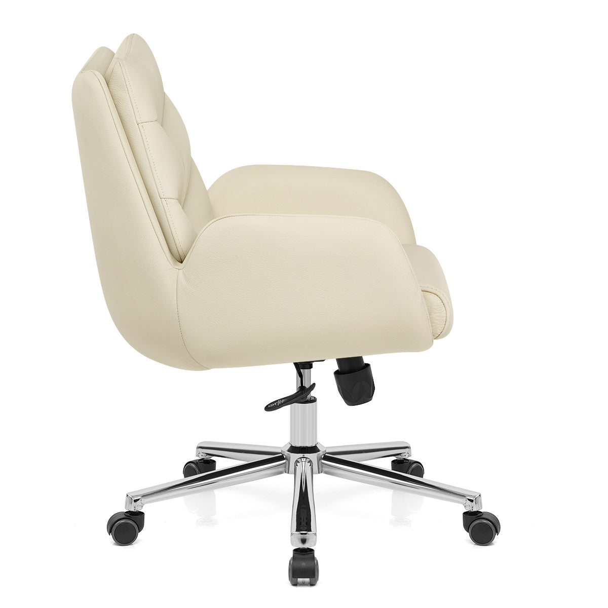 Öko-Leder Bürostuhl Chrom - Seville Beige