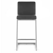 Sgabello Ecopelle Cromo Satinato - Ace Nero