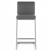 Sgabello Ecopelle Cromo Satinato - Ace Grigio