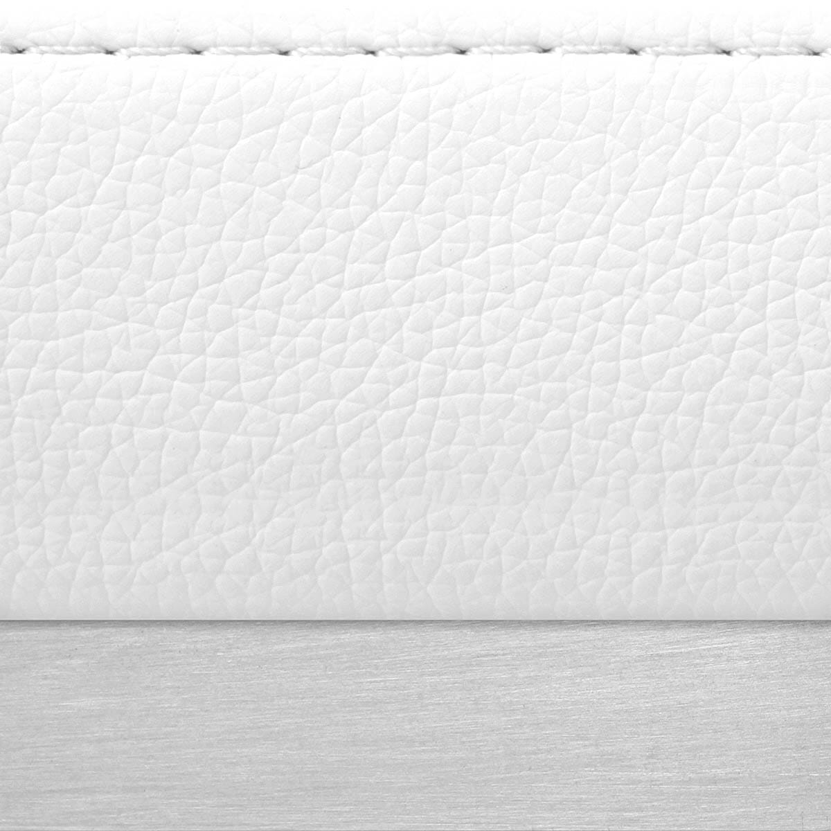 Sgabello Ecopelle Cromo Satinato - Ace Bianco