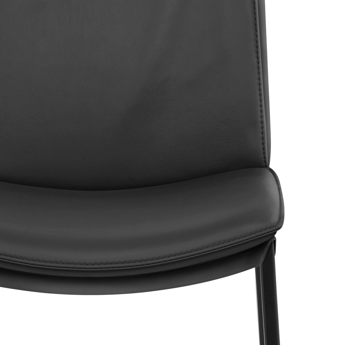 Sgabello Vera Pelle - Addison Nero
