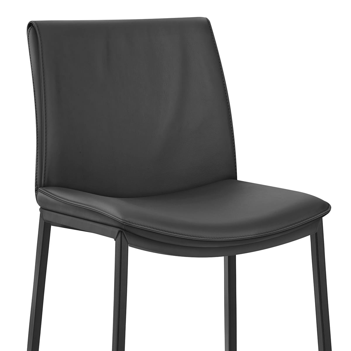 Sgabello Vera Pelle - Addison Nero