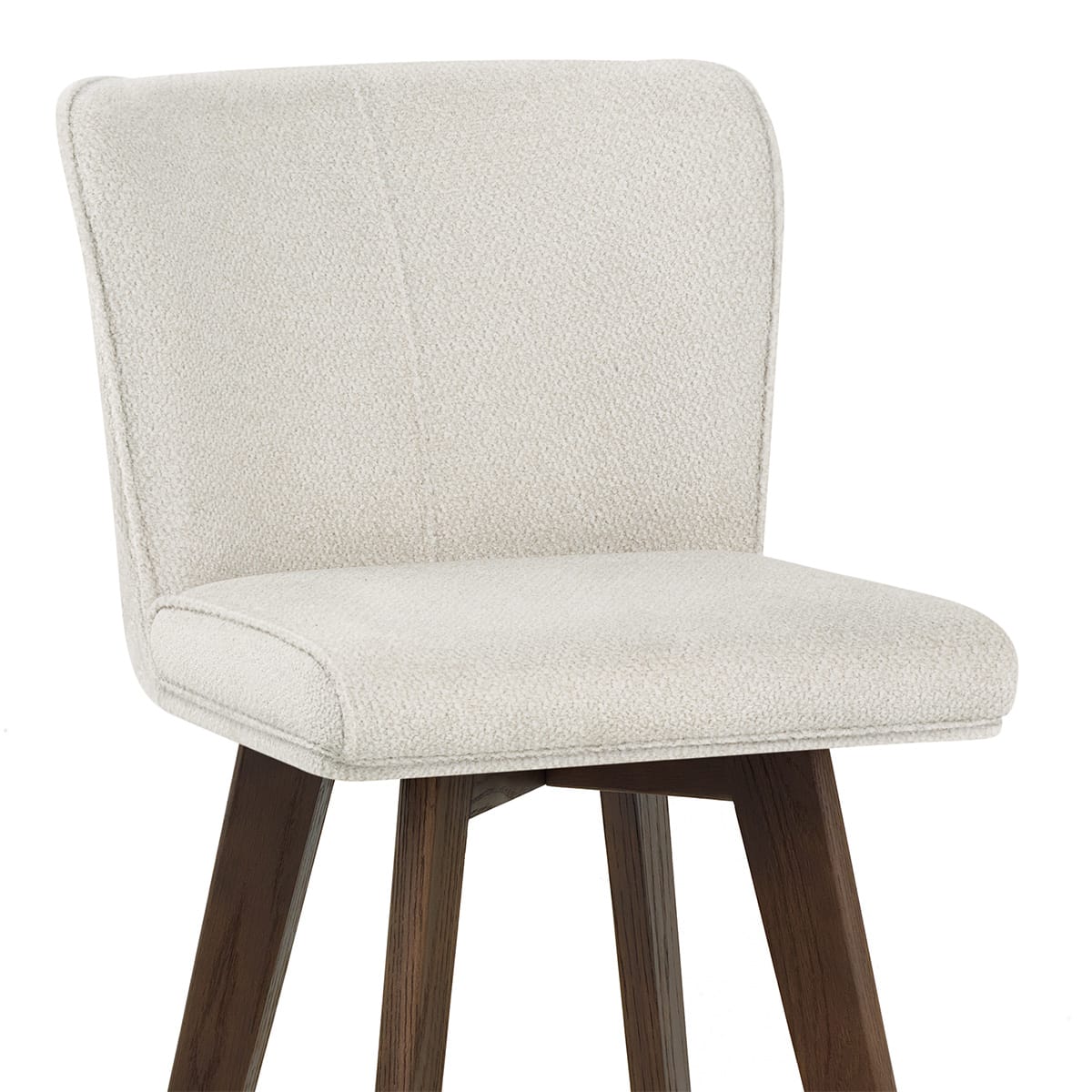 Dunkelholz-Stoffbarhocker - Aldo Beige