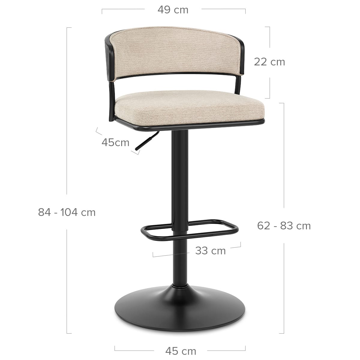 Stoff Barhocker - Alexa Beige