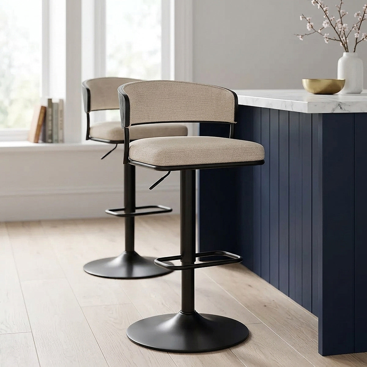Stoff Barhocker - Alexa Beige