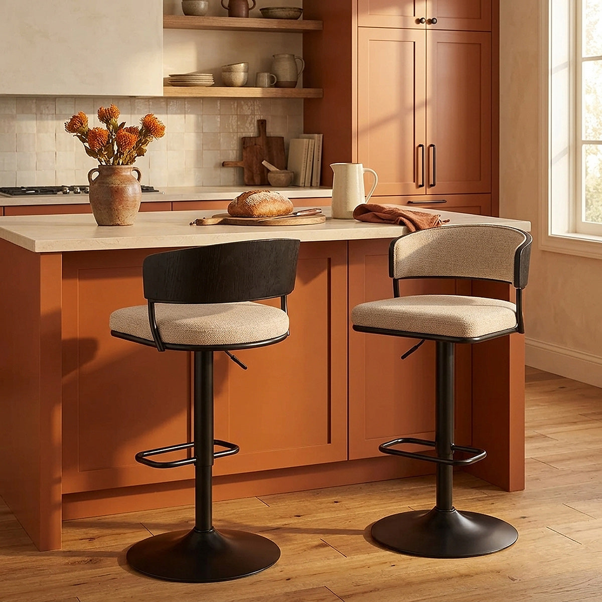 Stoff Barhocker - Alexa Beige