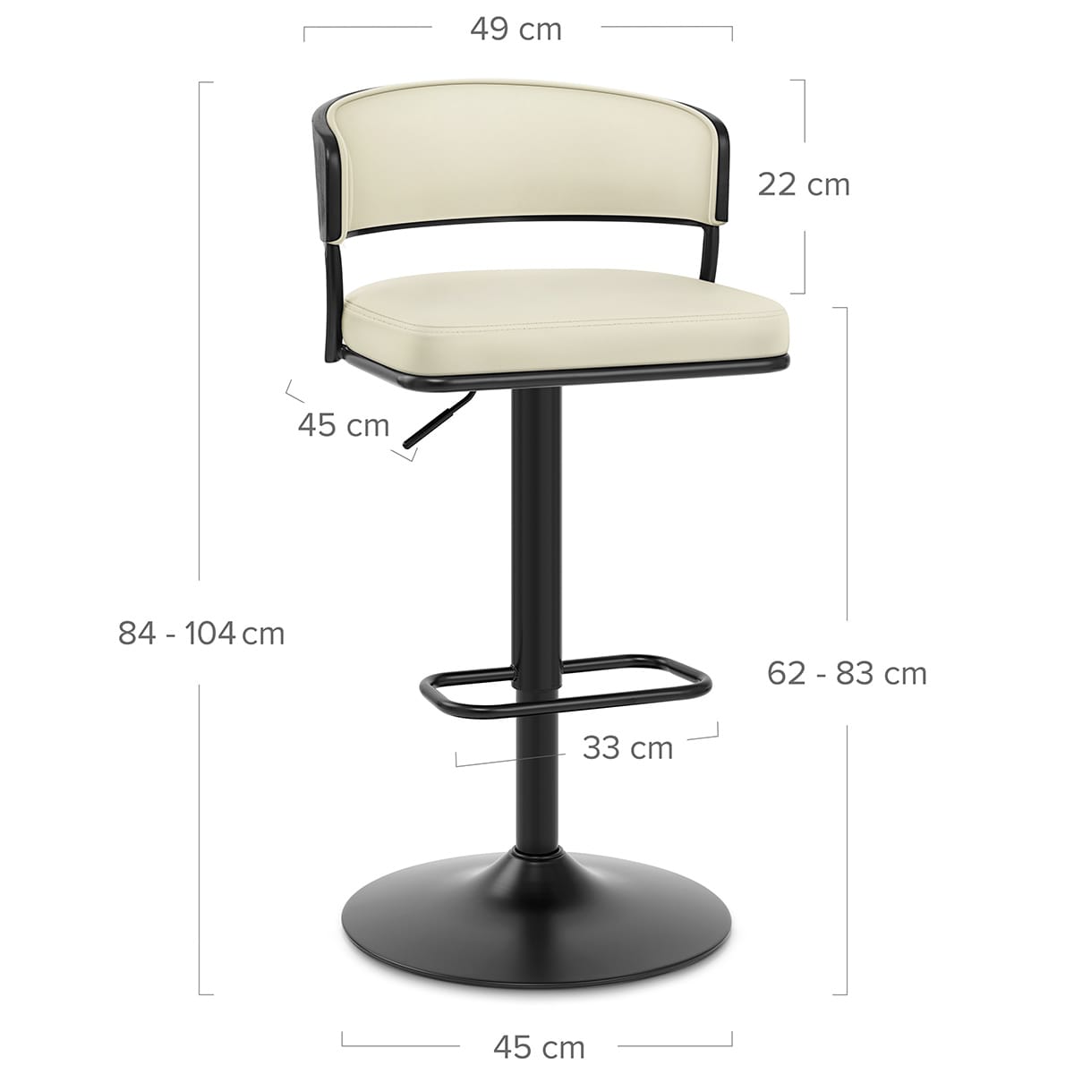 Sgabello Vera Pelle - Alexa Crema
