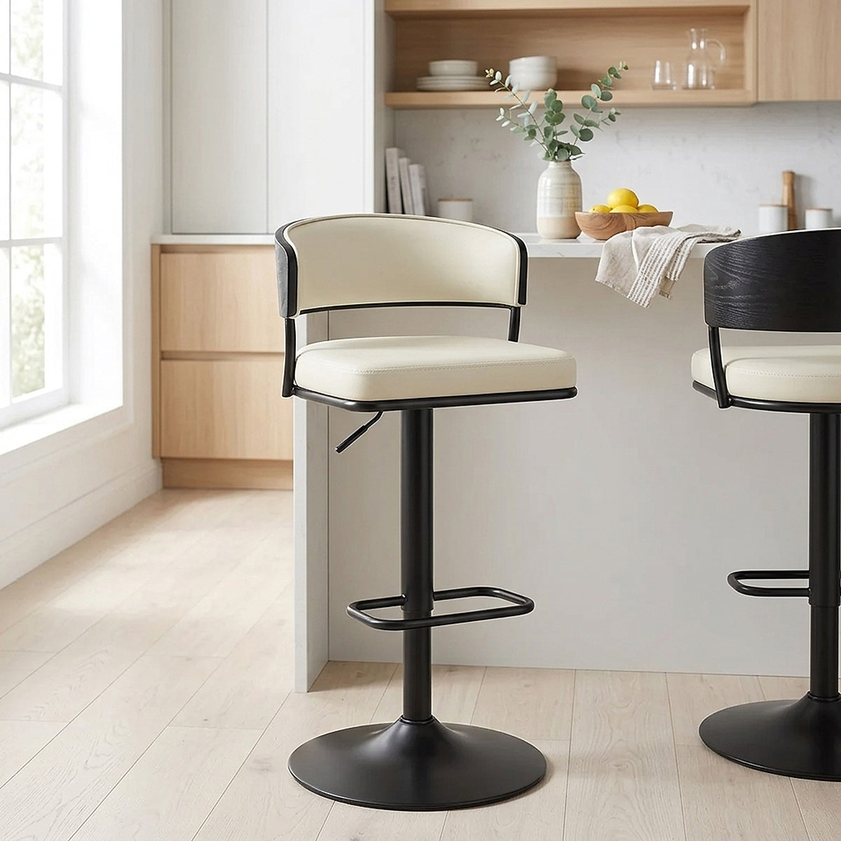 Barhocker Echtleder - Alexa Beige