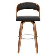 Sgabello Ecopelle Legno - Alicia Nero