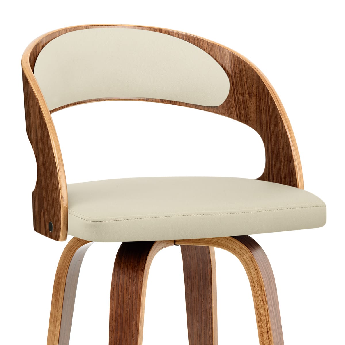 Sgabello Ecopelle Legno - Alicia Crema