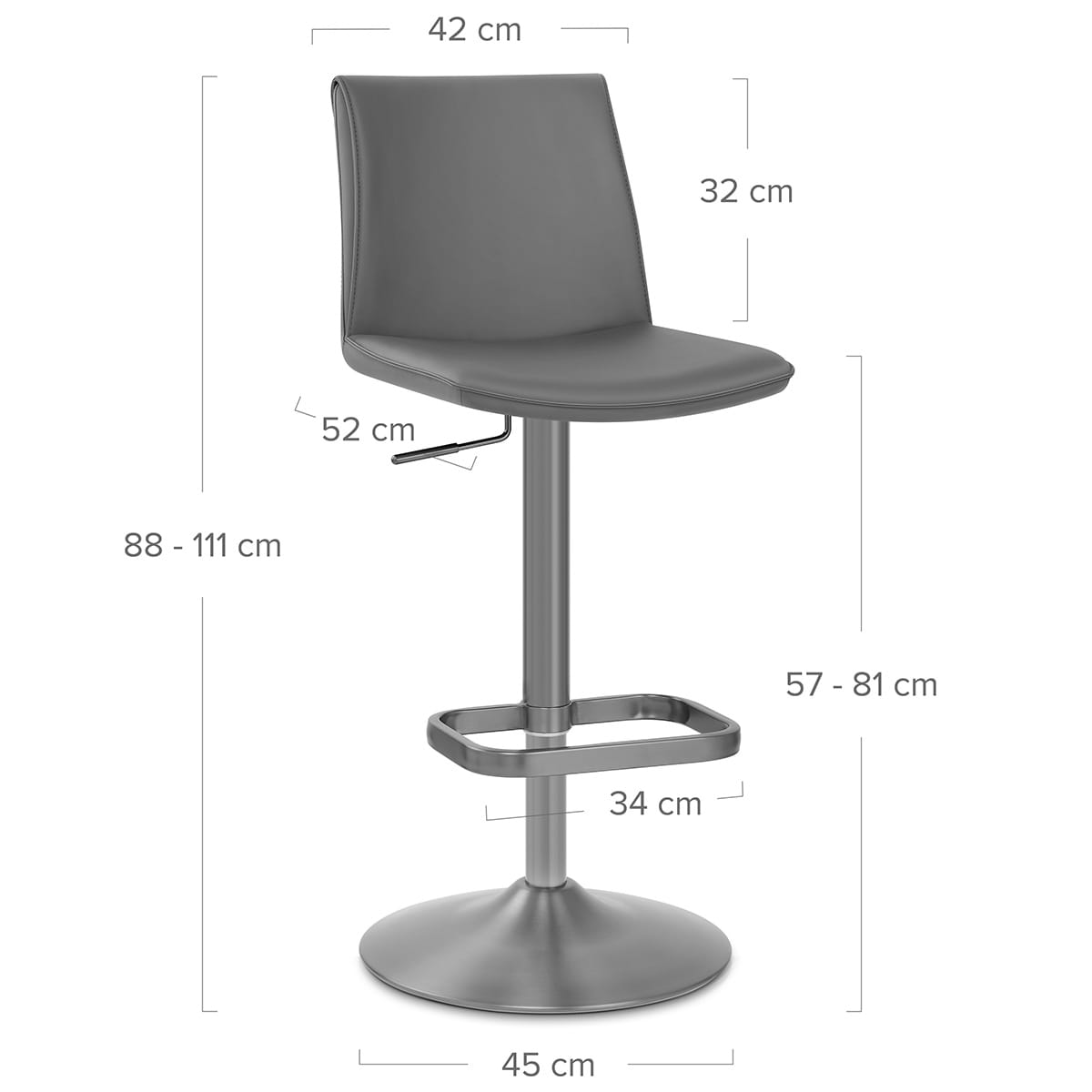 Barhocker Kunstleder - Alto Dunkelgrau