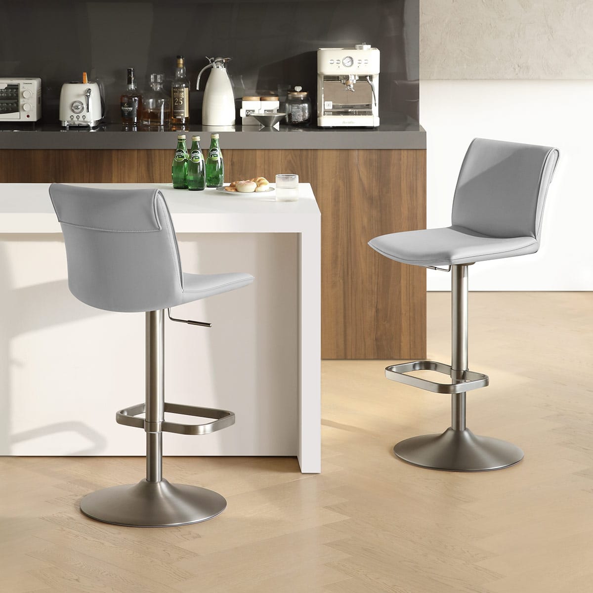 Sgabello Ecopelle - Alto Grigio