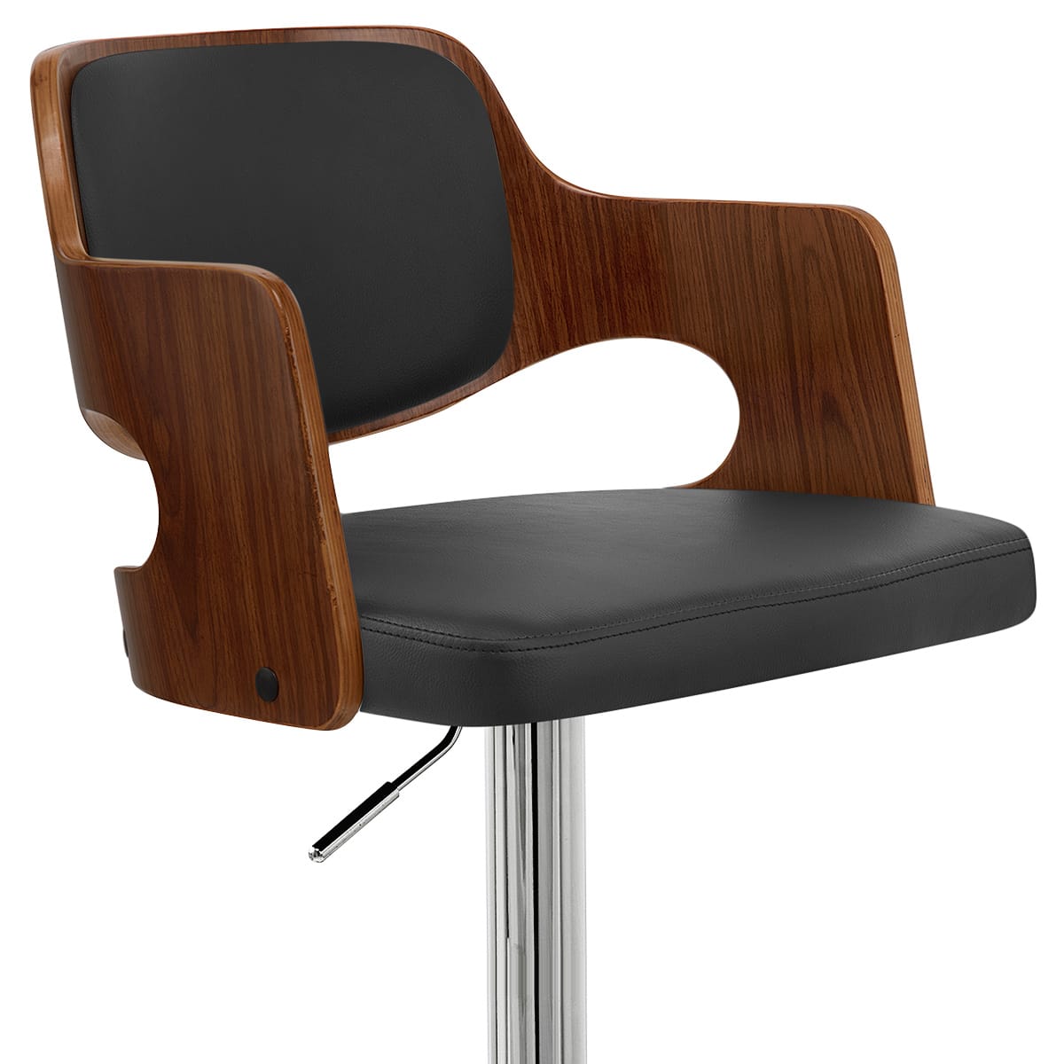 Kunstleder Holzbarhocker Chrom - Amazon Schwarz
