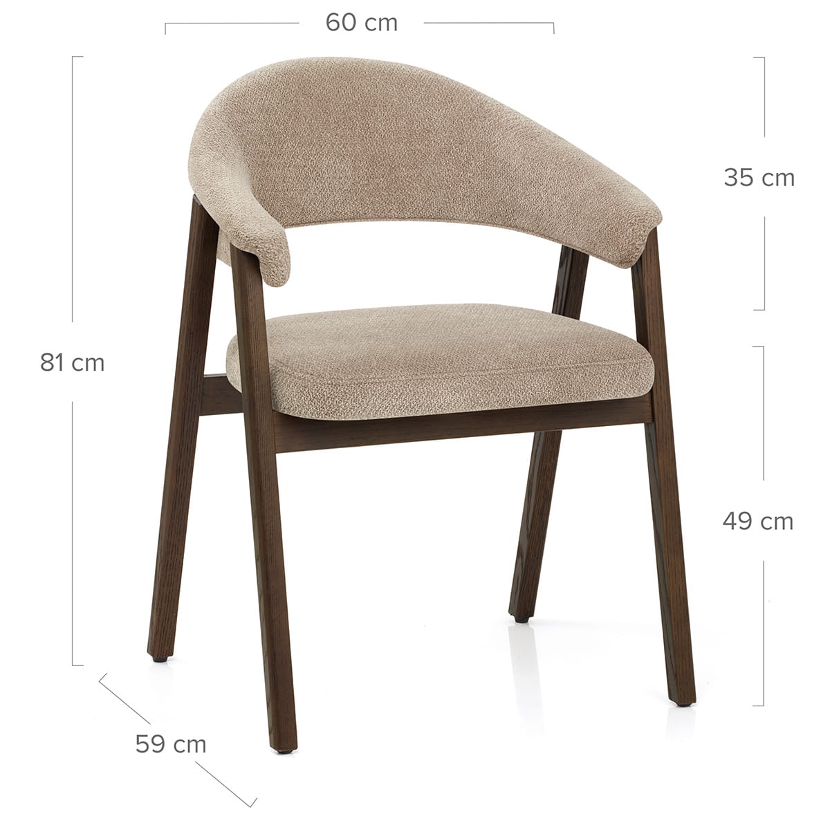 Stoff Stuhl Dunkle Eiche - Amber Braungrau