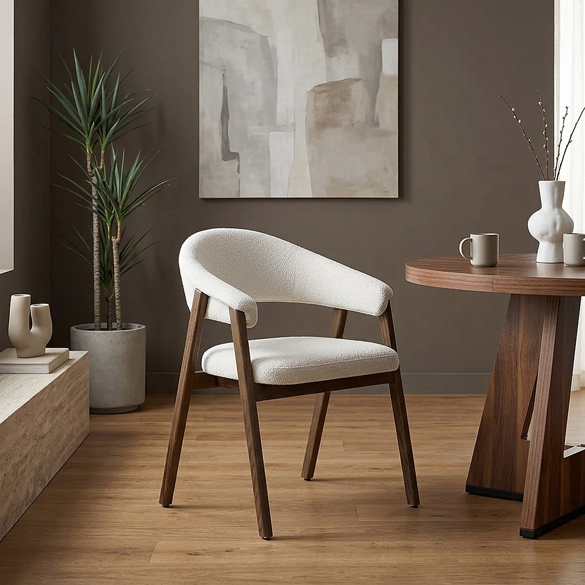 Stoff Stuhl Eiche - Amber Beige