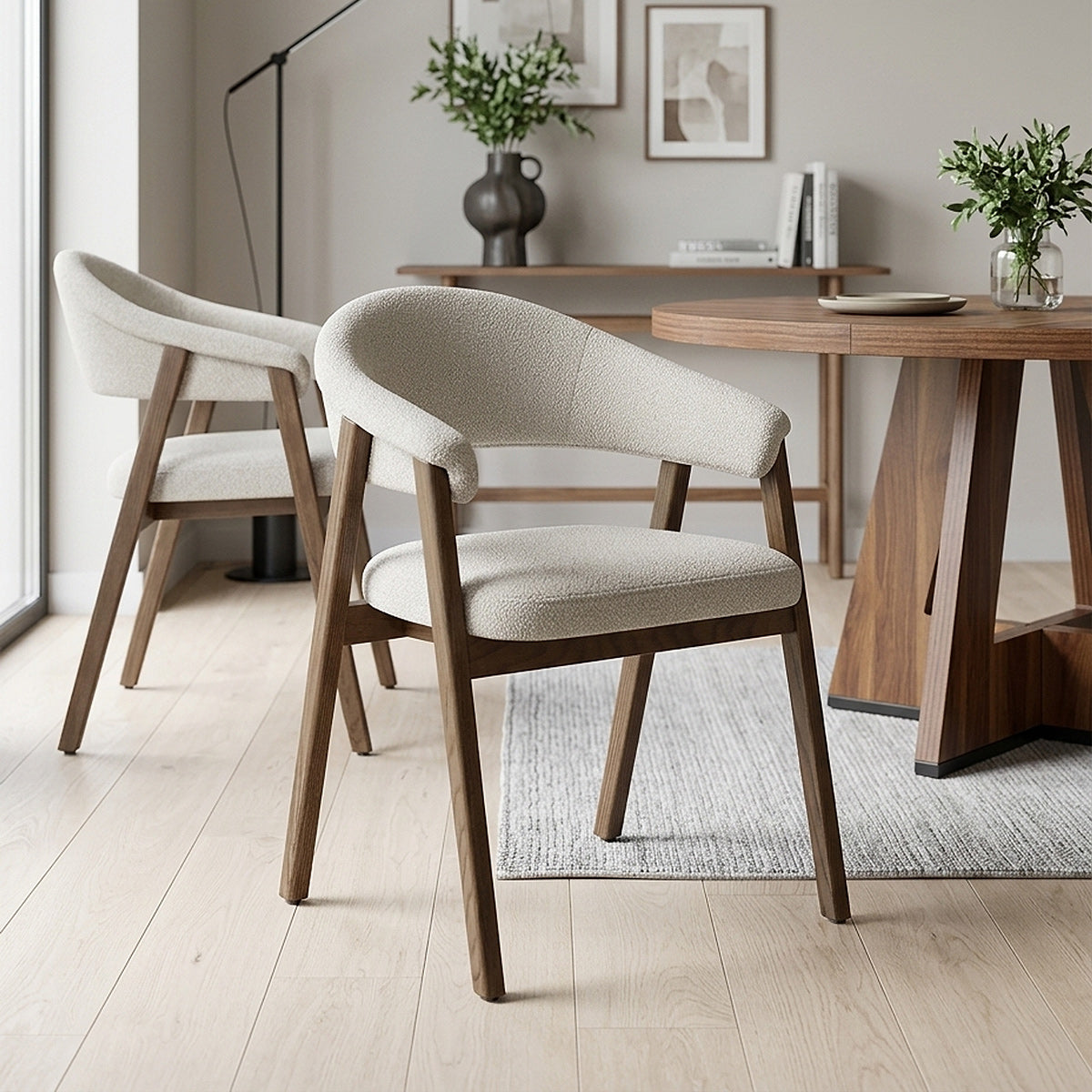 Stoff Stuhl Eiche - Amber Beige