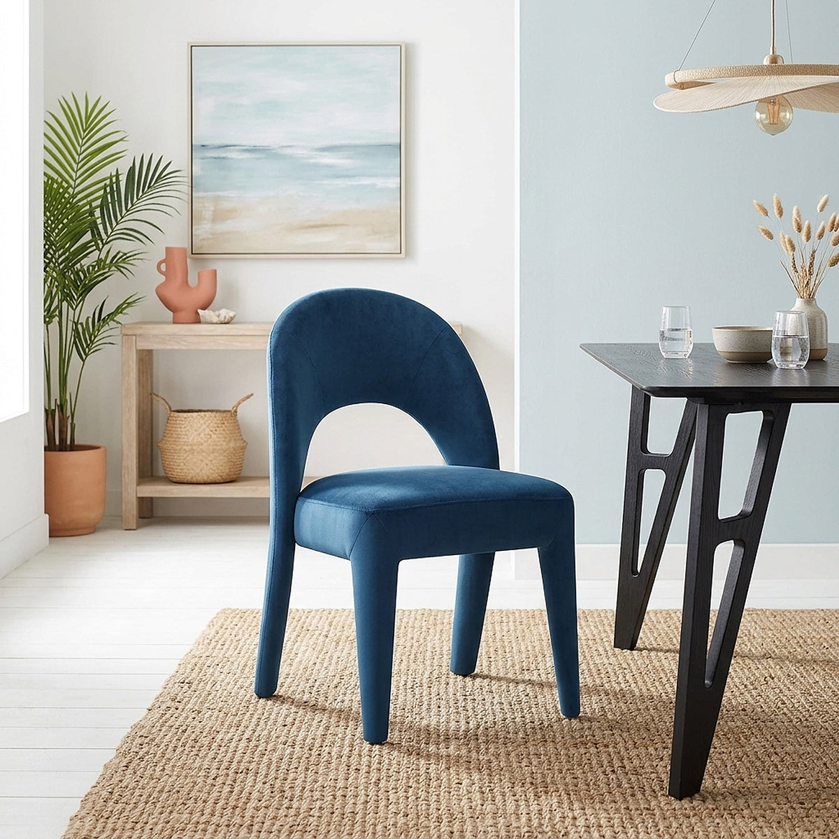 Samt Stuhl - Amore Blau