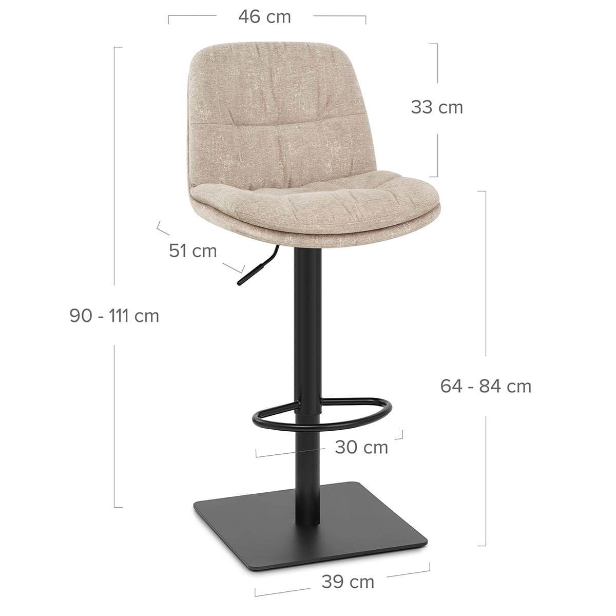 Stoffbarhocker - Angelo Beige