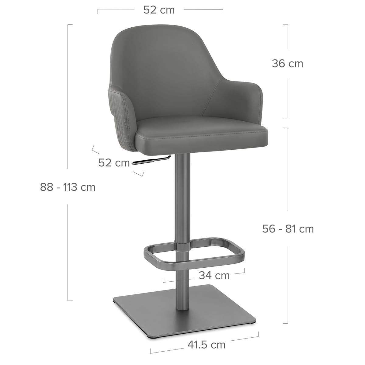 Sgabello Ecopelle Graphite - Antonia Grigio scuro