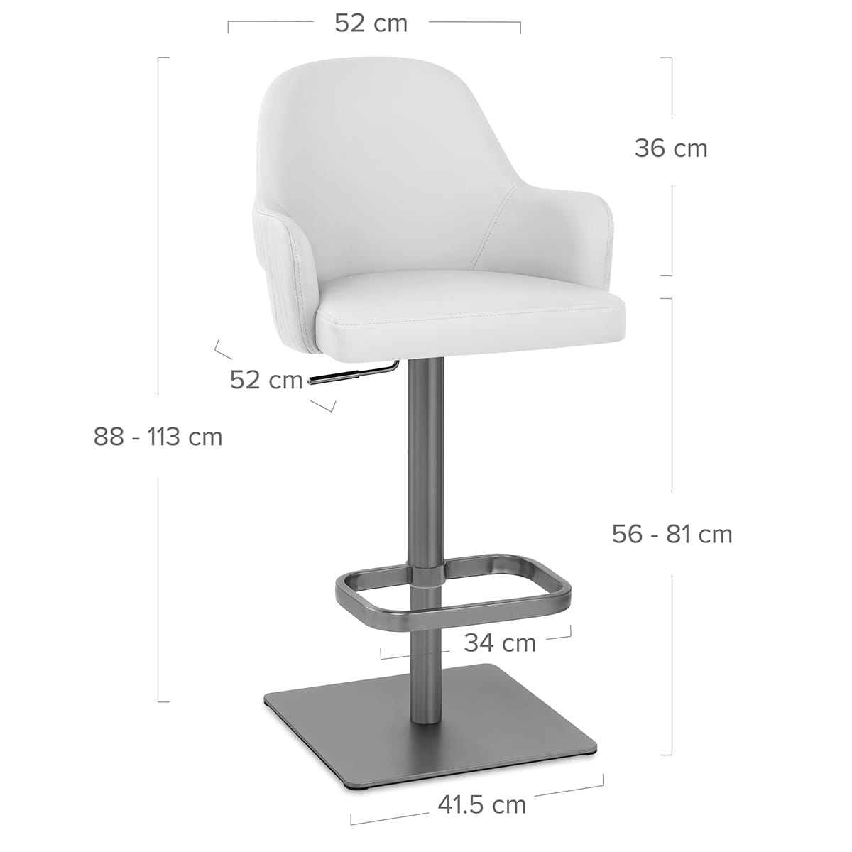 Graphit Barhocker Kunstleder - Antonia Weiß