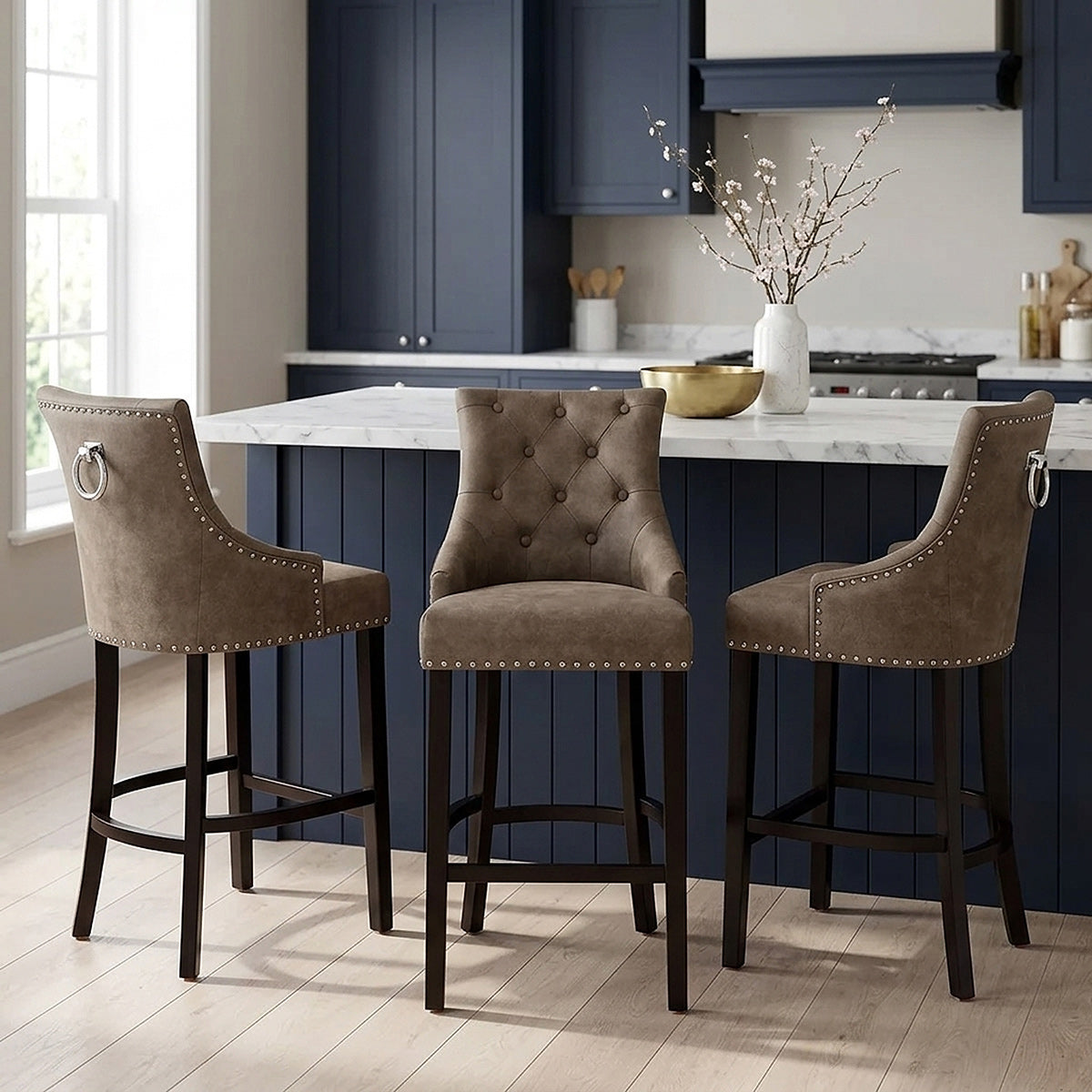 Kunstleder Barhocker - Ascot Braun