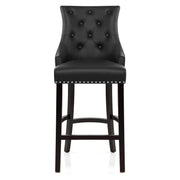 Lederfaserstoff  Barhocker - Ascot Schwarz