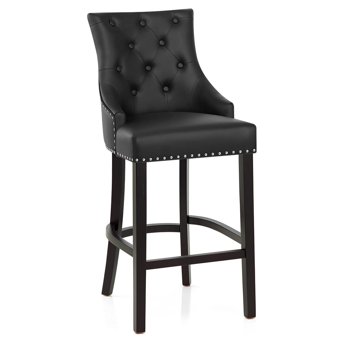 Lederfaserstoff  Barhocker - Ascot Schwarz