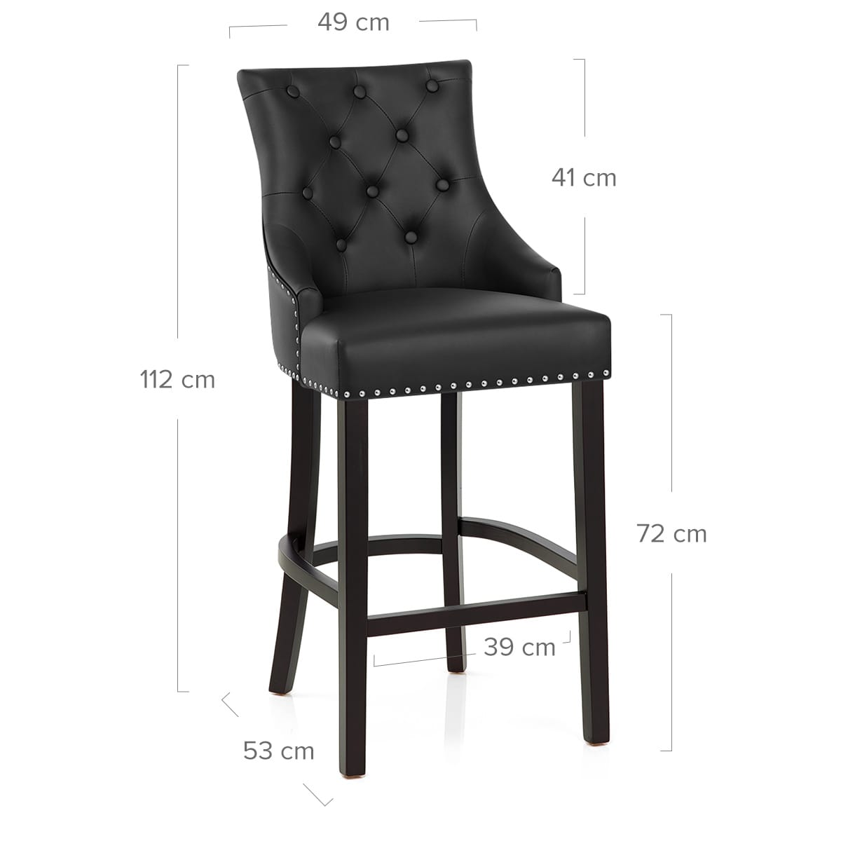 Lederfaserstoff  Barhocker - Ascot Schwarz