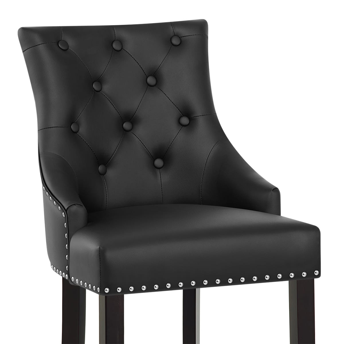 Lederfaserstoff  Barhocker - Ascot Schwarz