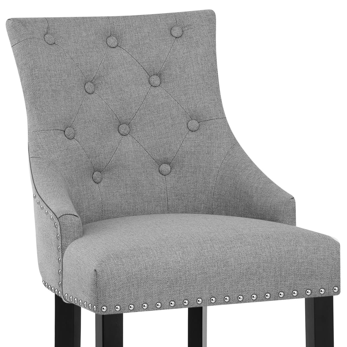 Sgabello Tessuto Legno - Ascot Grigio