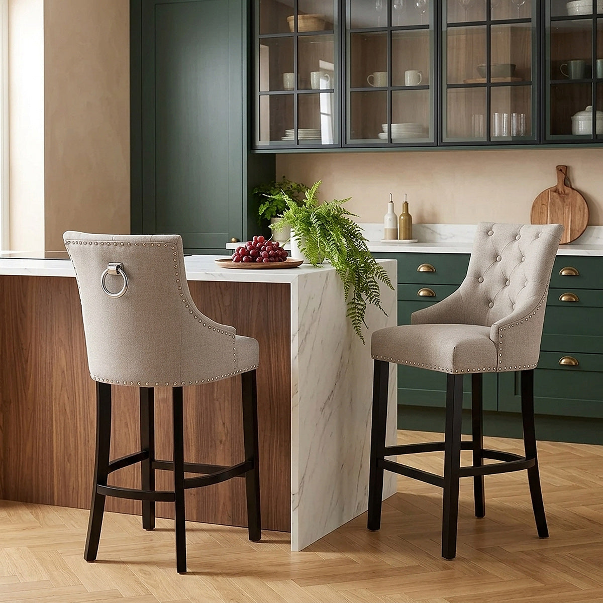 Sgabello Tessuto Legno - Ascot Talpa