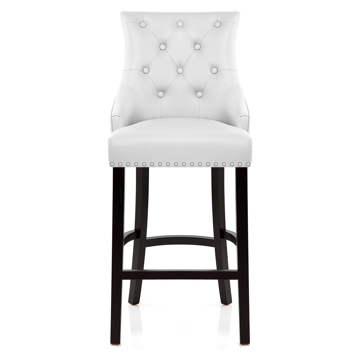 Lederfaserstoff  Barhocker - Ascot Weiß