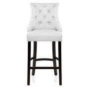Lederfaserstoff  Barhocker - Ascot Weiß
