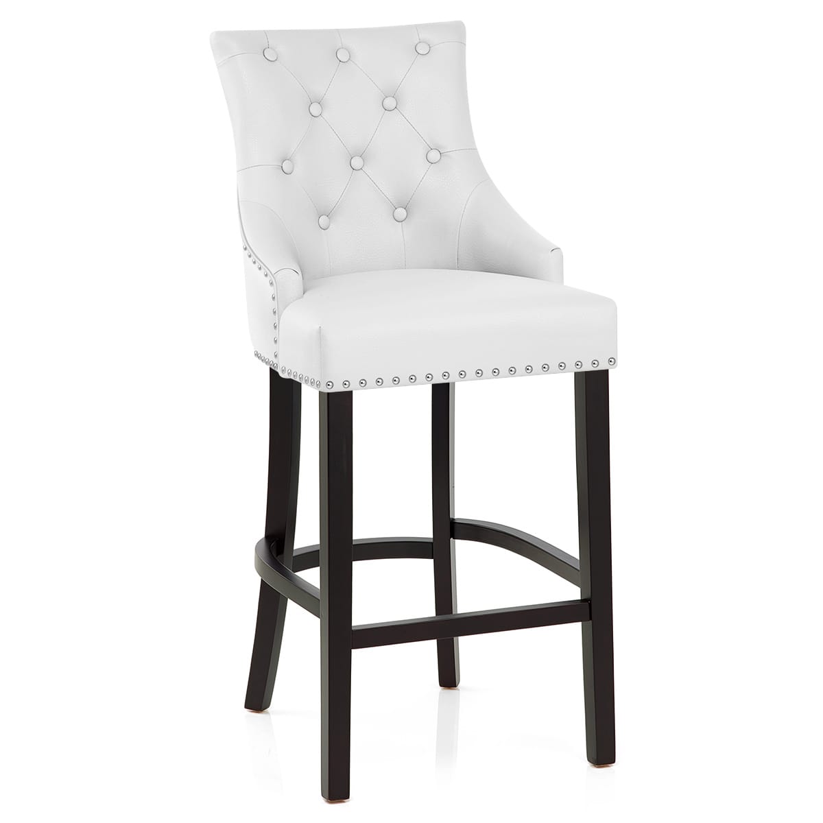 Lederfaserstoff  Barhocker - Ascot Weiß