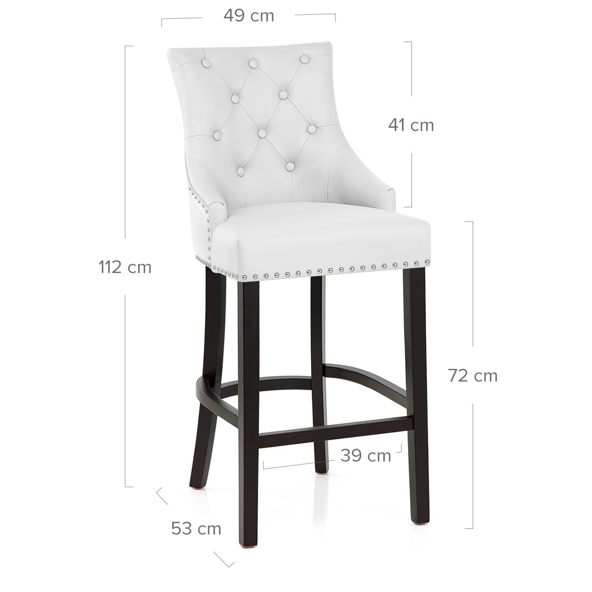 Lederfaserstoff  Barhocker - Ascot Weiß