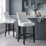 Sgabello Pelle Rigenerata Legno - Ascot Bianco