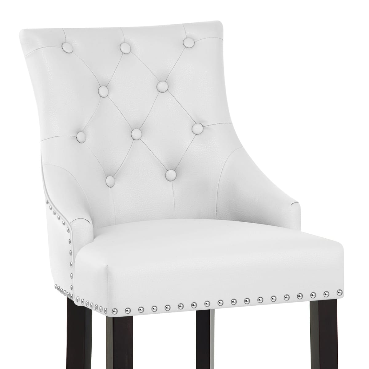 Lederfaserstoff  Barhocker - Ascot Weiß