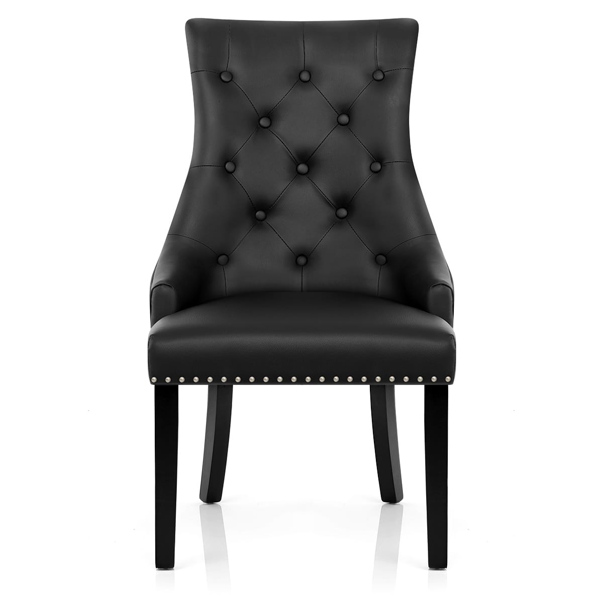 Esszimmerstuhl - Ascot - Leder Schwarz