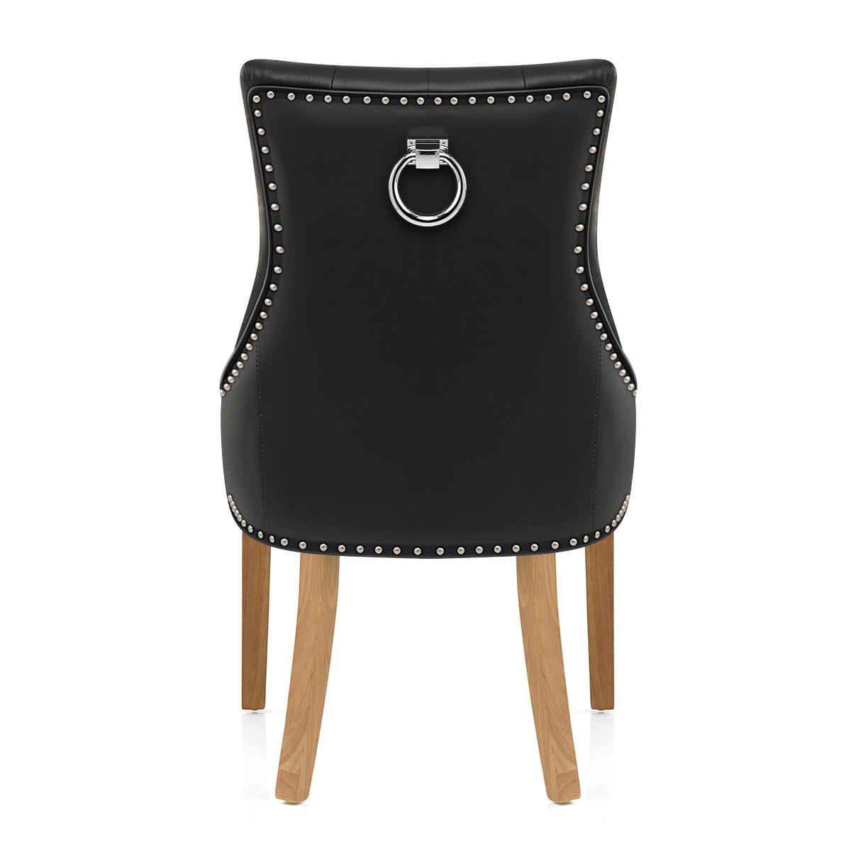 Esszimmerstuhl Eiche - Ascot - Leder Schwarz