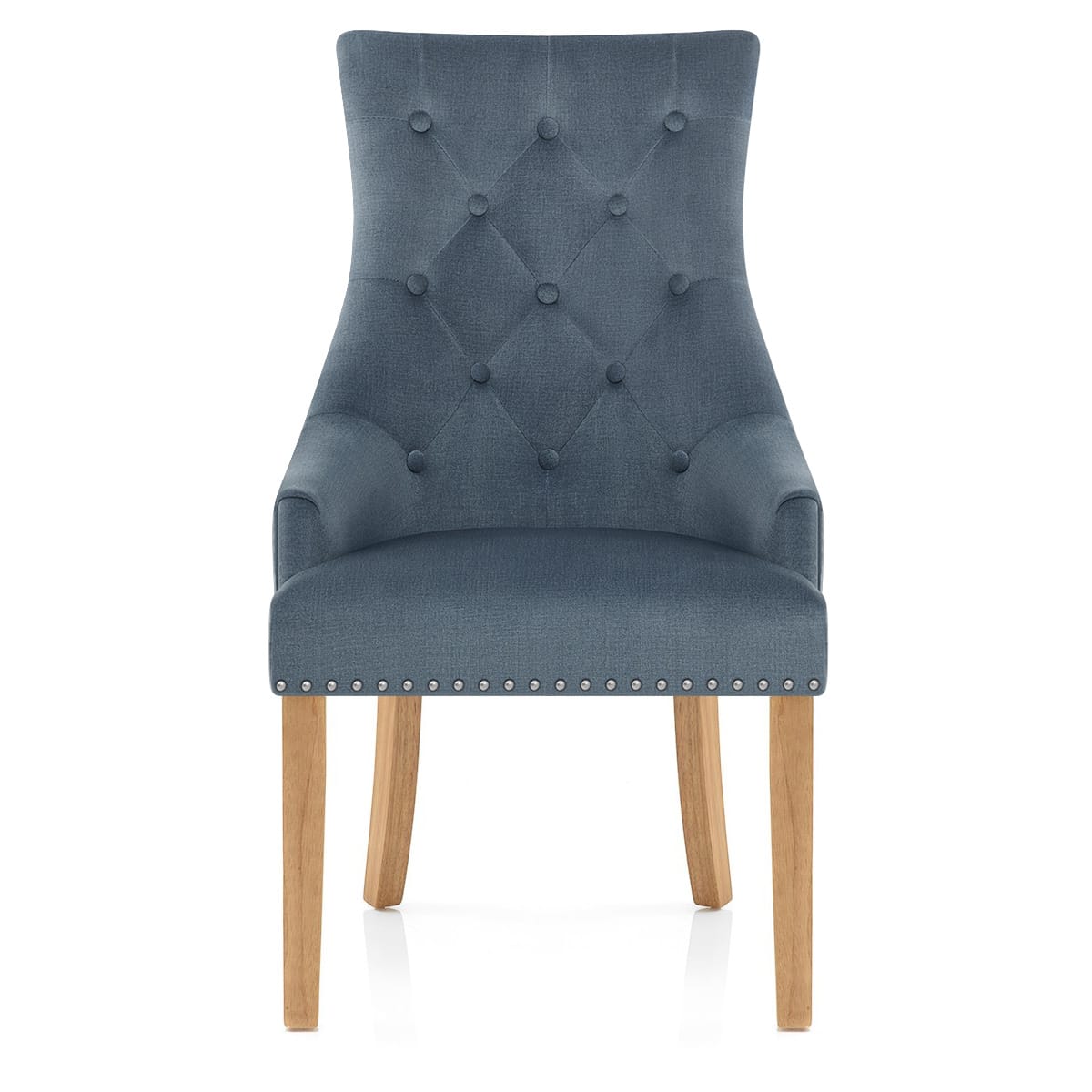 Esszimmerstuhl Stoff - Ascot - Eiche Blau