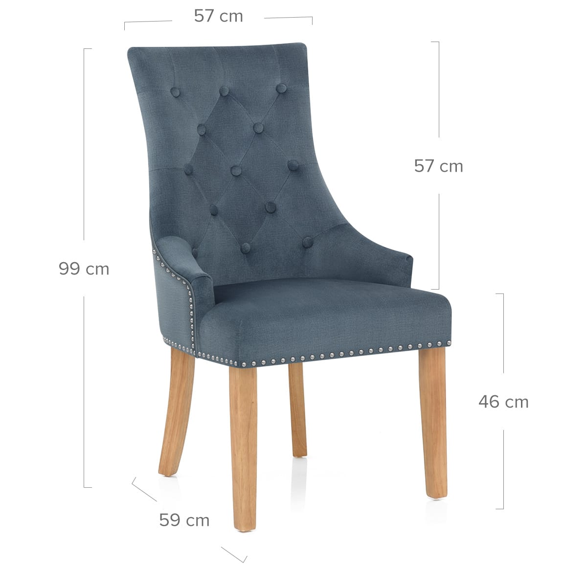 Sedia Tessuto Quercia - Ascot Blu