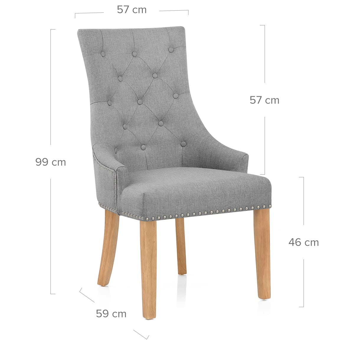 Esszimmerstuhl Stoff - Ascot - Eiche Grau