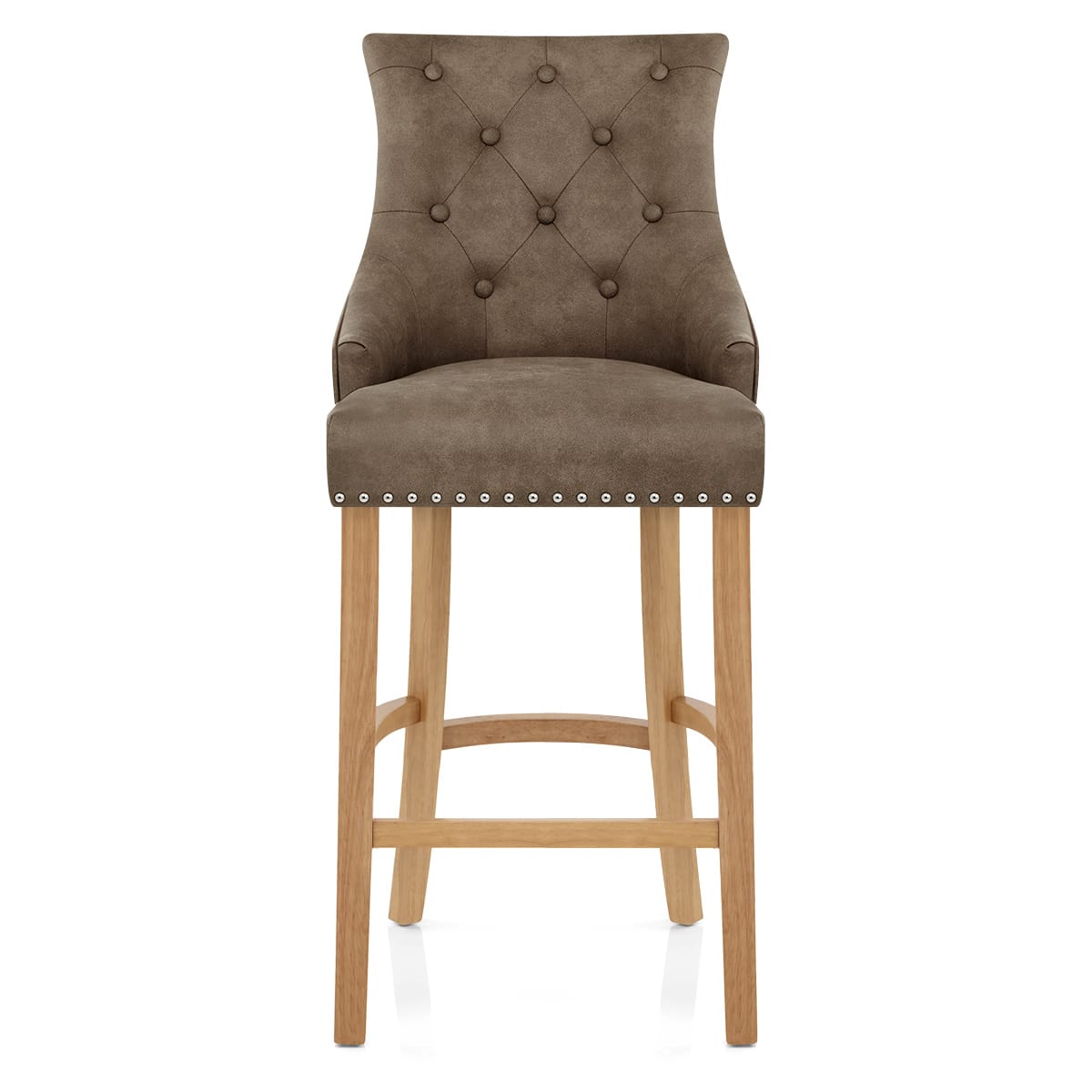 Kunstleder Barhocker - Ascot - Eiche Braun