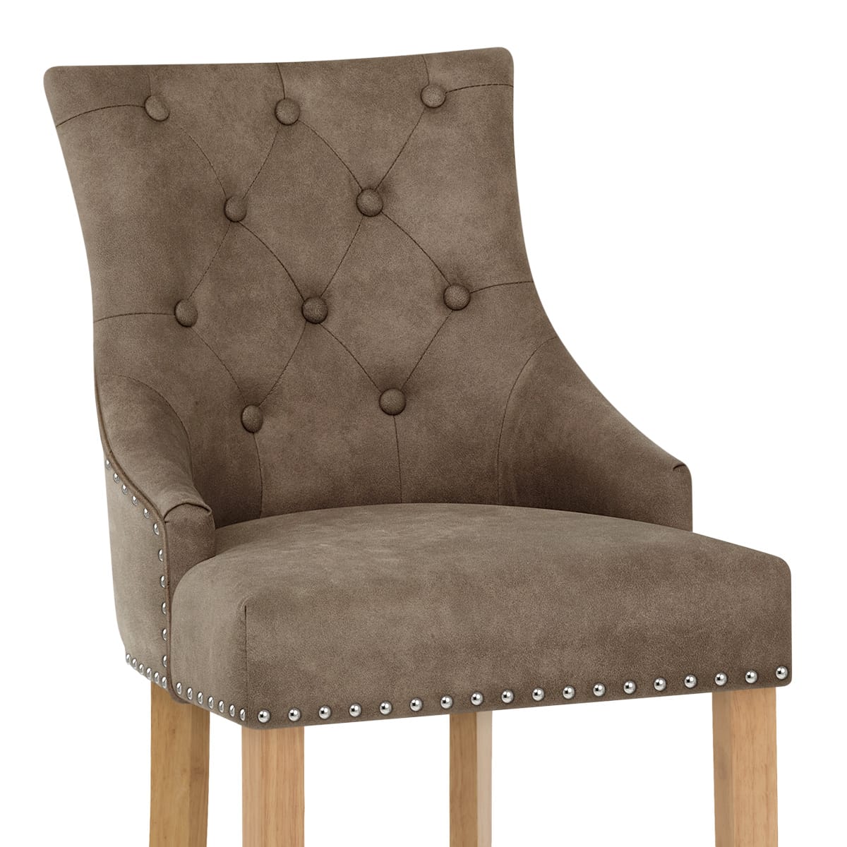 Kunstleder Barhocker - Ascot - Eiche Braun