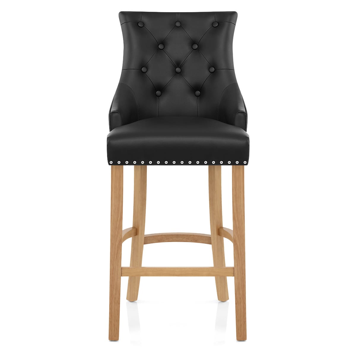 Lederfaserstoff Barhocker - Ascot - Eiche Schwarz