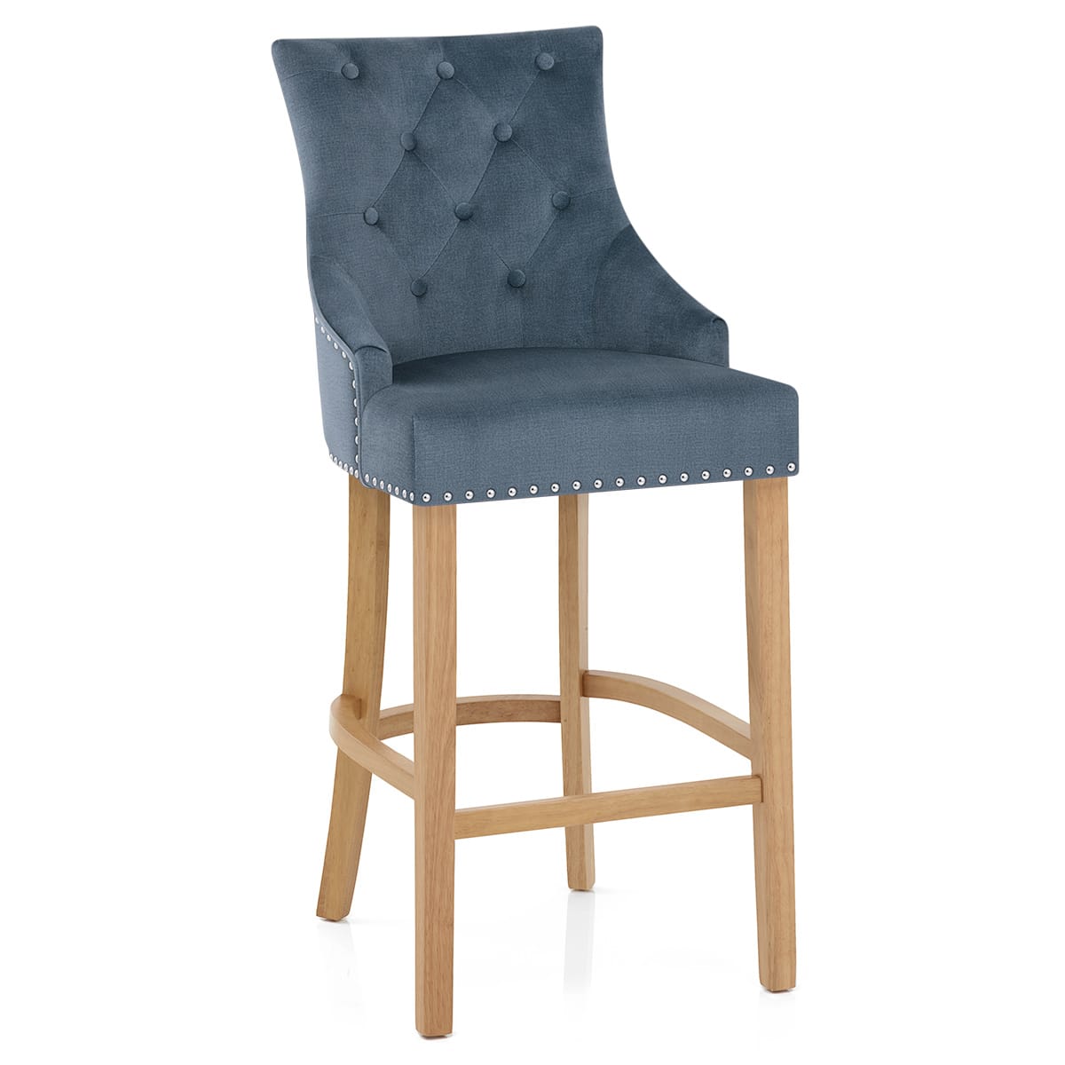Sgabello Tessuto Quercia - Ascot Blu